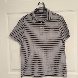 Vineyard Vines Polo Shirt Boys Short Striped Pima Cotton Sz Large